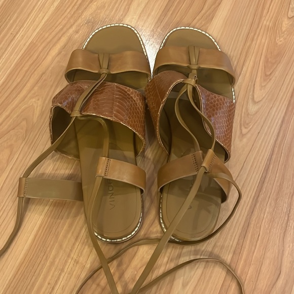 Vince Forster Leather & Watersnake Ankle-Wrap Sandals. Size 9. Dust bag incl. - Picture 4 of 11